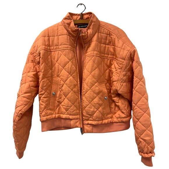 Blank NYC Jackets & Blazers - BLANK NYC Quilted Puffer Sunset Orange Y2K Bomber Pastel 90s Winter Jacket